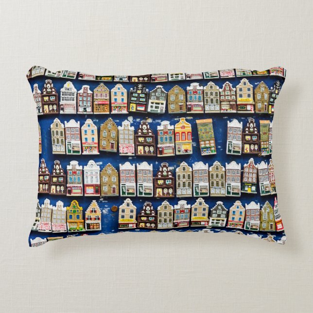 Dutch souvenirs, Amsterdam street scene. Accent Pillow (Front)