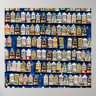 Dutch souvenirs, Amsterdam street scene. Poster