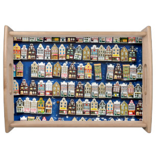 Dutch souvenirs, Amsterdam street scene. Serving Tray