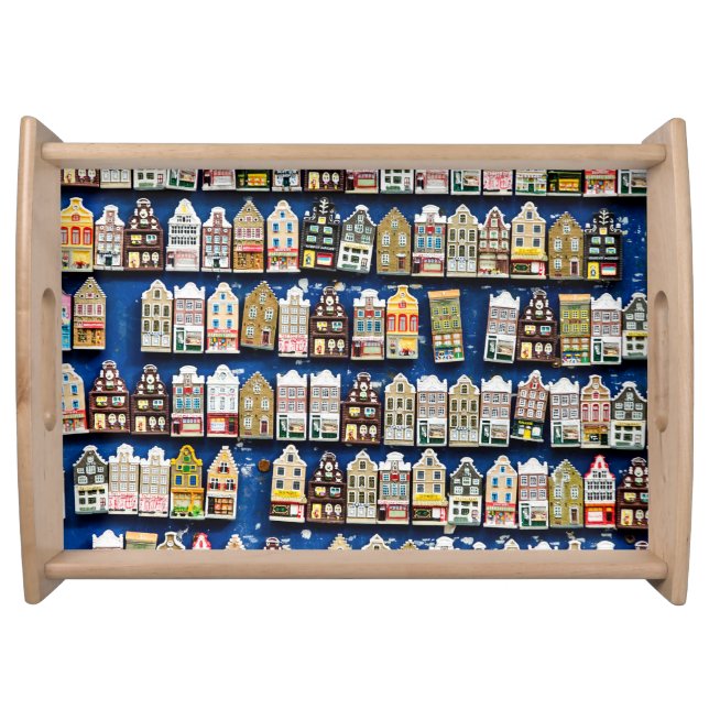 Dutch souvenirs, Amsterdam street scene. Serving Tray (Front)