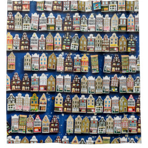 Dutch souvenirs, Amsterdam street scene. Shower Curtain