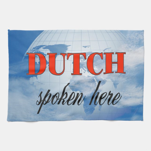 Dutch spoken here cloudy earth towel (Horizontal)