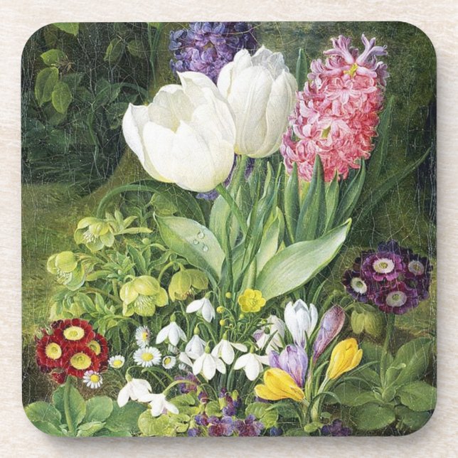 Dutch Spring Flowers Beverage Coaster (Front)