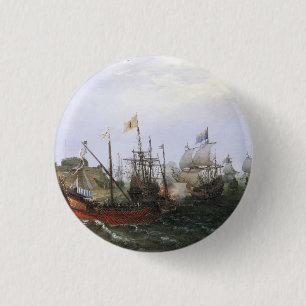 Dutch Squadron attacking a Spanish Fortress Button