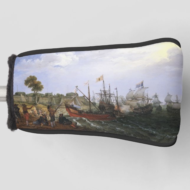 Dutch Squadron attacking a Spanish Fortress Golf Head Cover (Front)