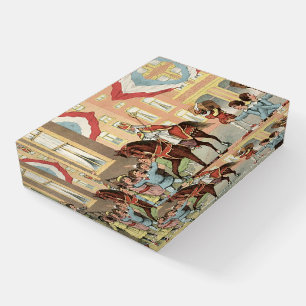 Dutch St. Nick Sinterklaas and Zwarte Piet Vintage Paperweight