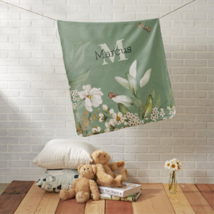 Dutch Still Life Floral Baby Boy Receiving Blanket