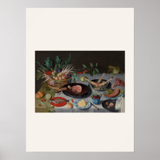 Dutch Still Life with Meat and Fish - Baroque Poster