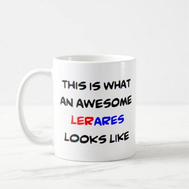 dutch teacher lerares, awesome coffee mug (Left)