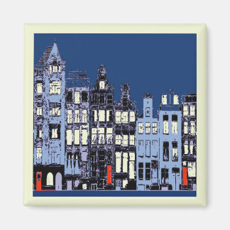 Dutch Town At Night Magnet