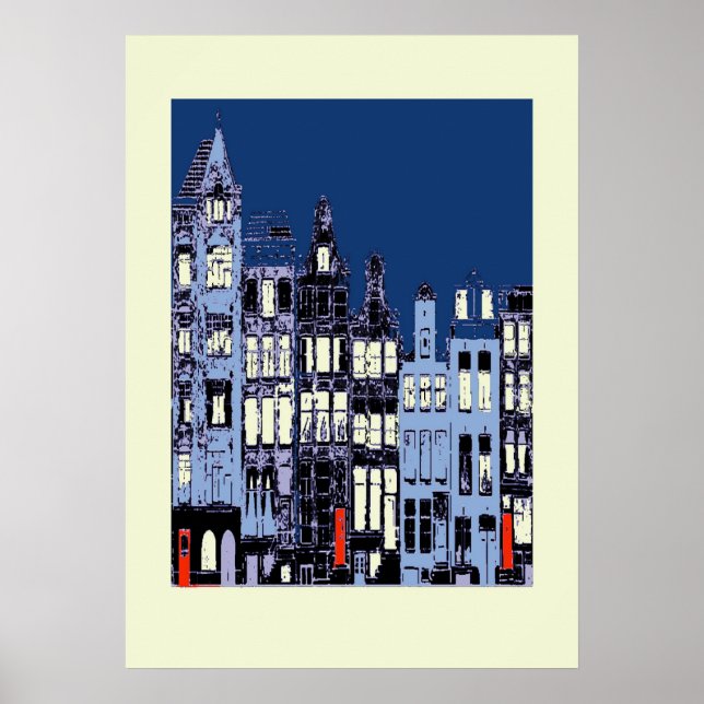 Dutch Town At Night Poster (Front)