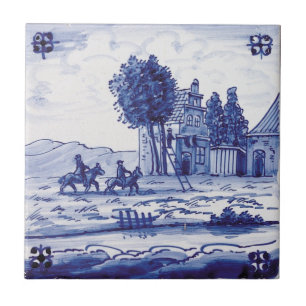 Dutch traditional blue tile