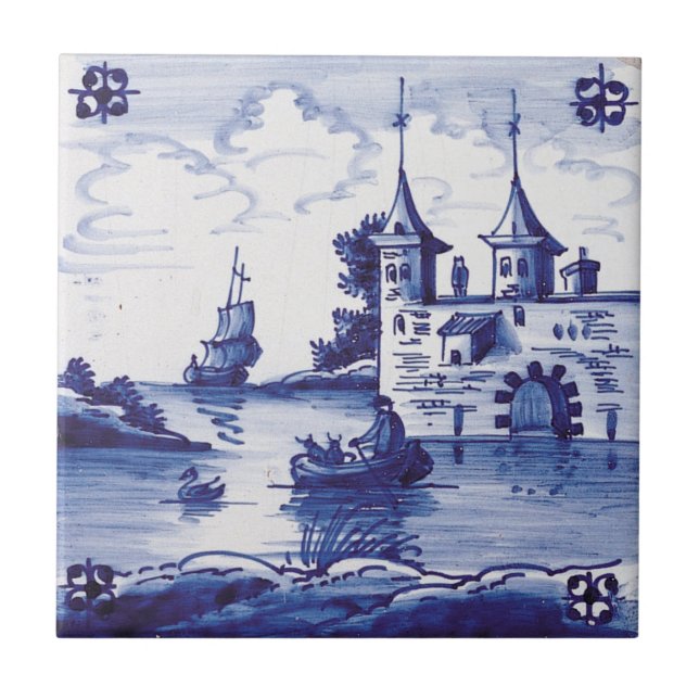 Dutch traditional blue tile (Front)