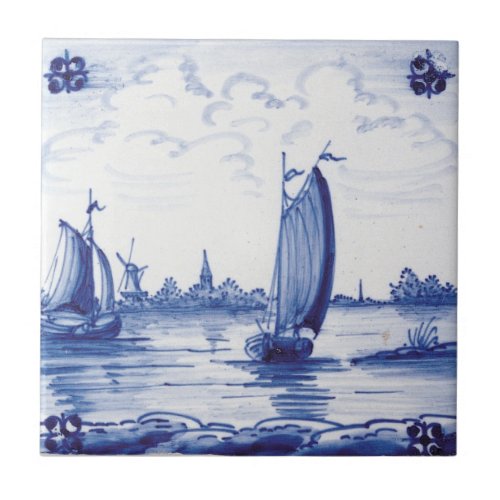 Dutch traditional blue tile