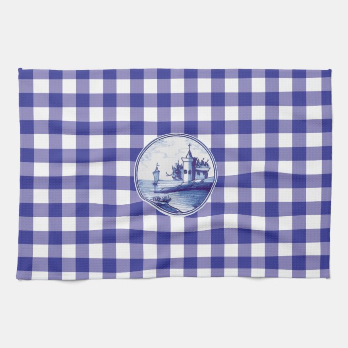 Dutch traditional blue tile kitchen towels