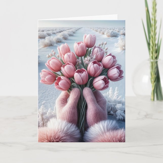 Dutch Tulip Birthday Bouquet Card (Front)