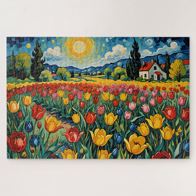 Dutch Tulip Field Jigsaw Puzzle (Horizontal)