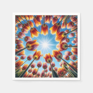 Dutch Tulip Garden In Sunshine Napkins