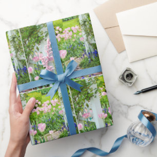 Dutch Tulip Garden Trellis Wrapping Paper
