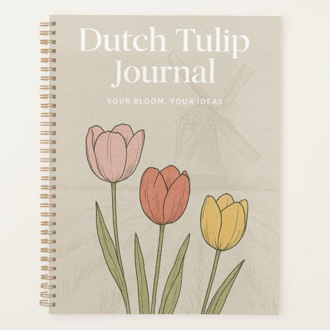 Dutch Tulip Journal: Nature-Inspired Notebook  (Front)