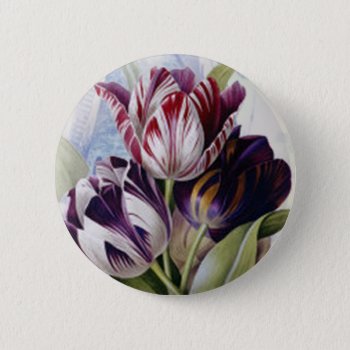 Dutch Tulips Button by WickedlyLovely at Zazzle