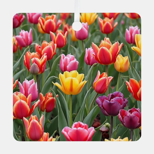 Dutch Tulips Metal Ornament (Front)