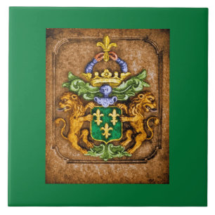 Dutch van Westervelt Family Coat of Arms c 1600 Tile