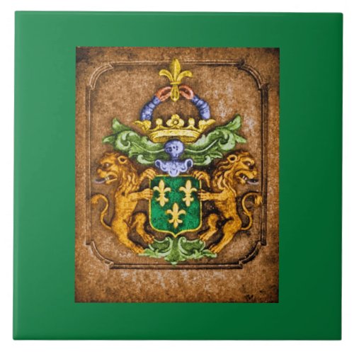 Dutch van Westervelt Family Coat of Arms c 1600 Tile