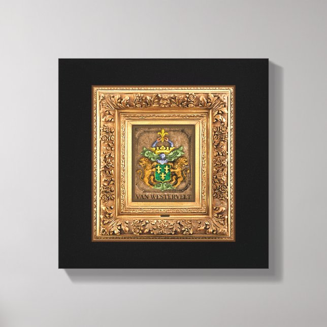 Dutch Van Westervelt Family Coat of Arms  Canvas Print (Front)