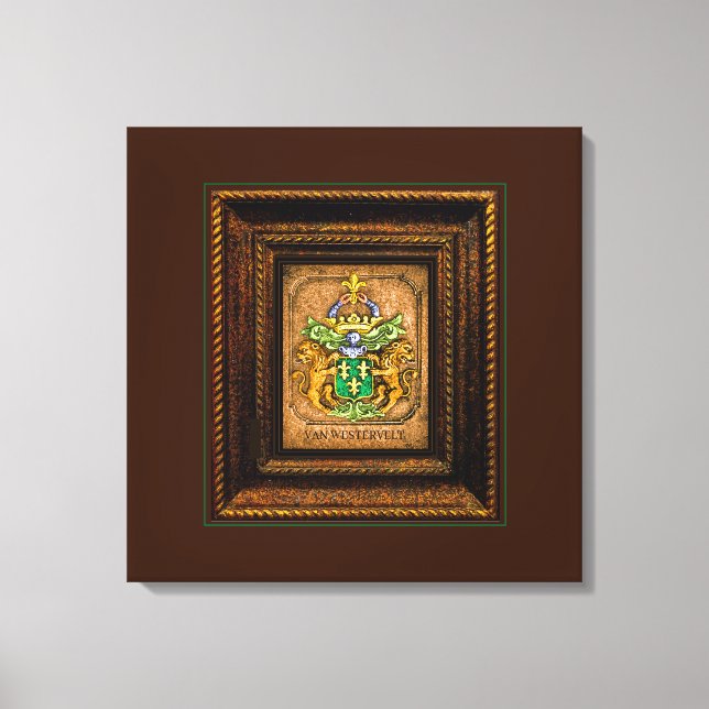 Dutch van Westervelt Family Coat of Arms framed Canvas Print (Front)