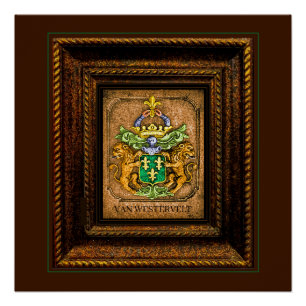 Dutch van Westervelt Family Coat of Arms framed Poster