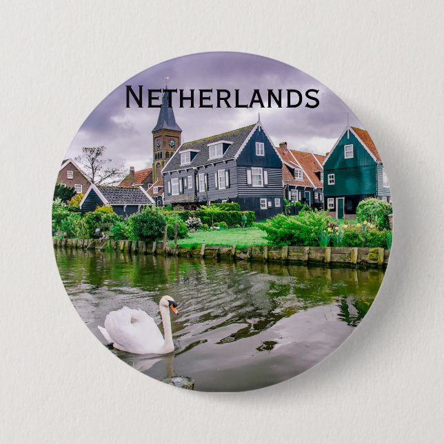 Dutch Village Marken in Netherlands Button (Front)