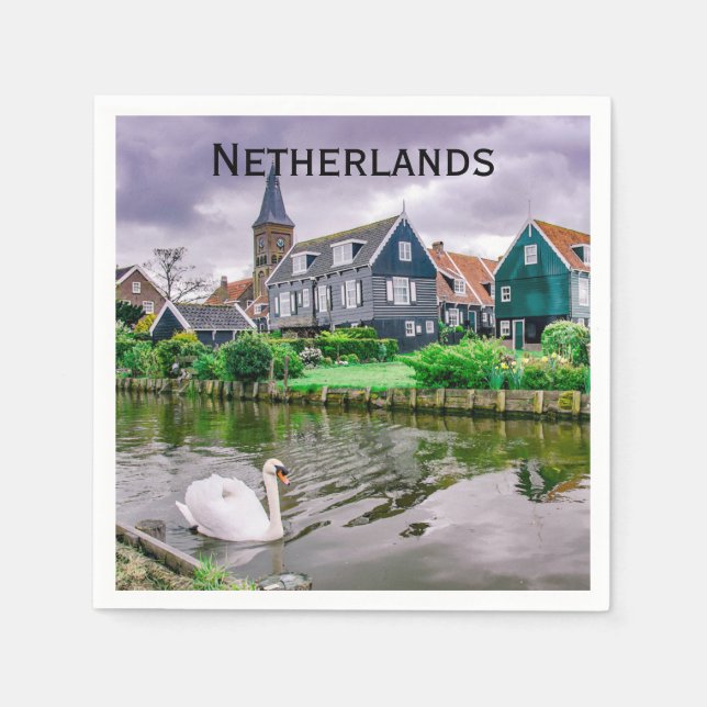 Dutch Village Marken in Netherlands Napkins (Front)