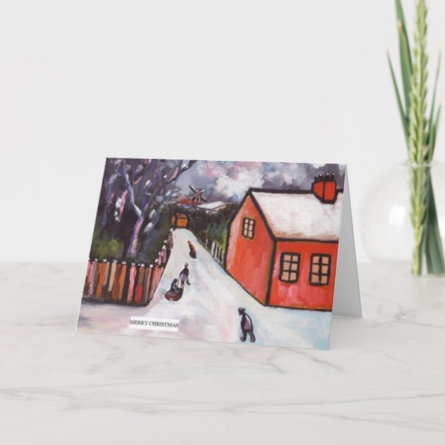 DUTCH VILLAGE WINTER SCENE HOLIDAY CARD (Front)