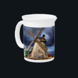 Dutch Windmill Beverage Pitcher<br><div class="desc">Beverage Pitchers with Beautiful Netherlands Windmill Landscape Drawing Art Dutch Nature Holland Mill - Choose / Add Your Unique Text / Name - Make Your Special Gift - Resize and move or remove and add elements / image with customization tool ! - Drawing and Design by MIGNED. You can also...</div>