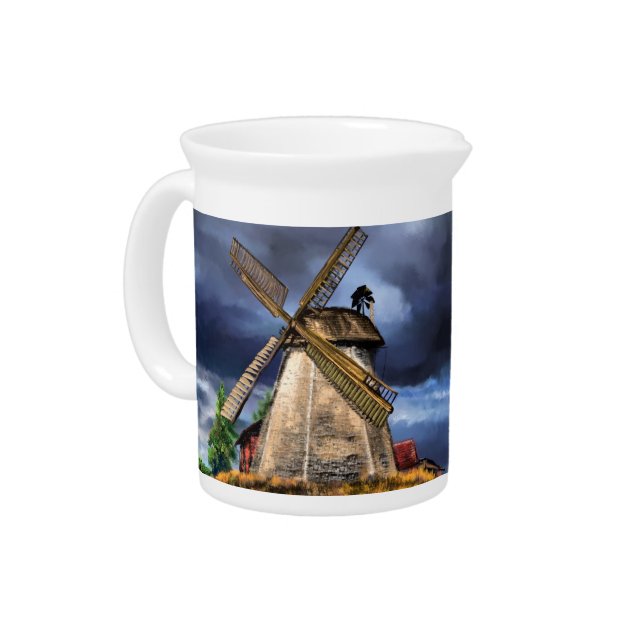 Dutch Windmill Beverage Pitcher (Left)