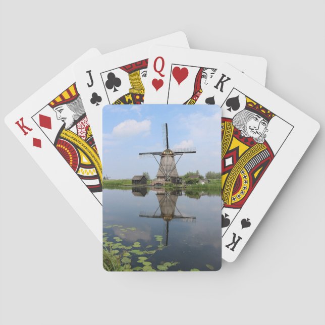 Dutch Windmill Kinderdijk Holland Poker Cards (Back)