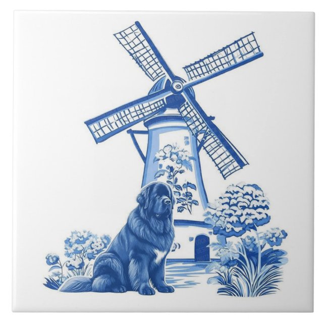 Dutch Windmill Newfoundland Ceramic Tile (Front)