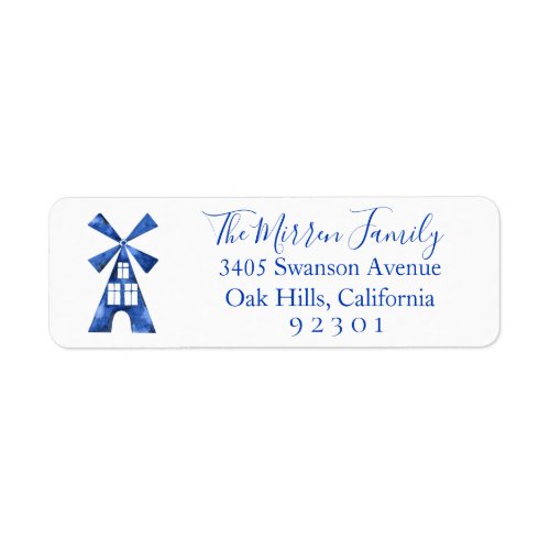 Dutch Windmill Return Address Label