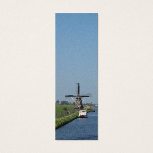 Customizable Dutch Windmill River Photo Bookmark Business Card