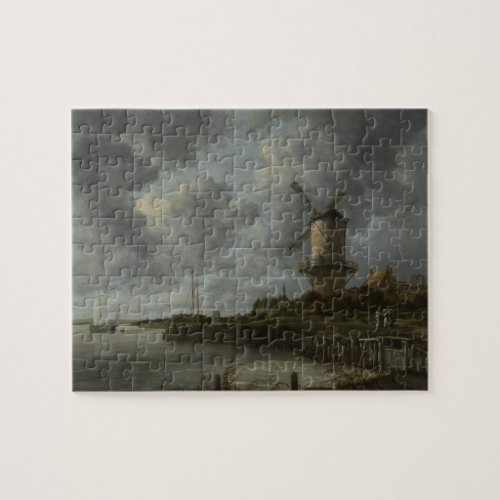 Dutch windmill Wijk bij Duustede Ruisdael Jigsaw Puzzle