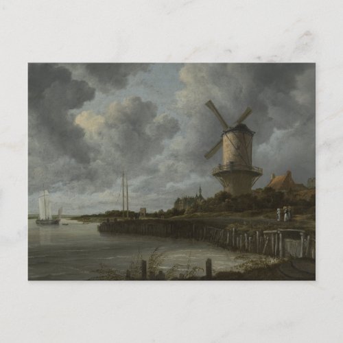 Dutch windmill Wijk bij Duustede Ruisdael Postcard