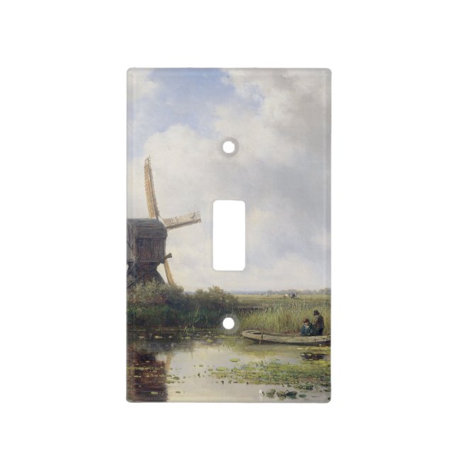 Dutch windmills near Gein river , Willem Roelofs Light Switch Cover (Front)