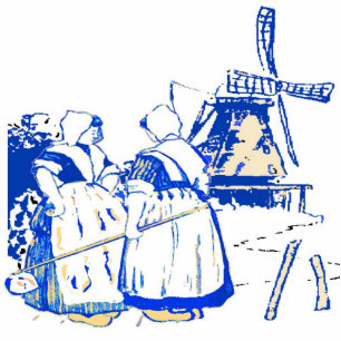 Dutch Women At Windmill Statuette