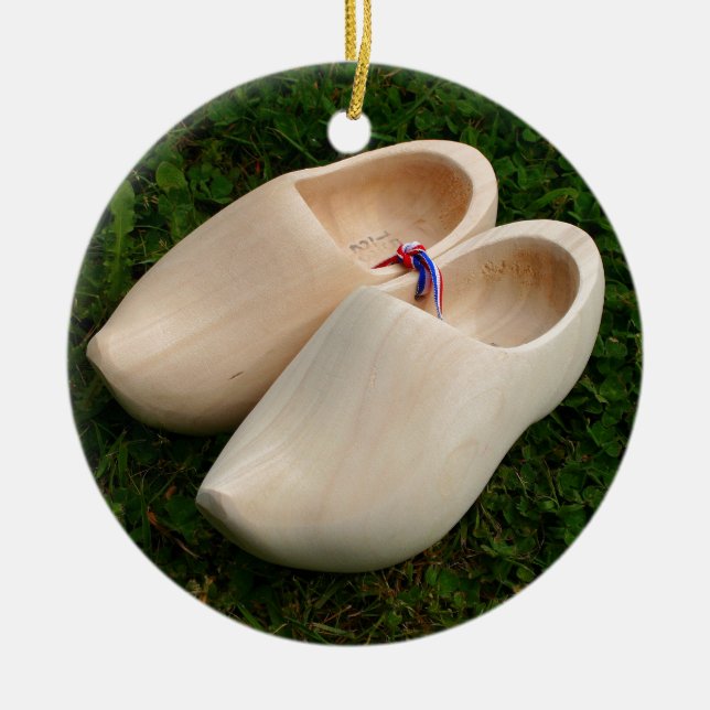 Dutch wooden clogs ceramic ornament (Front)