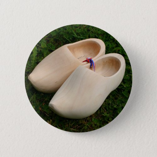 Dutch wooden clogs pinback button