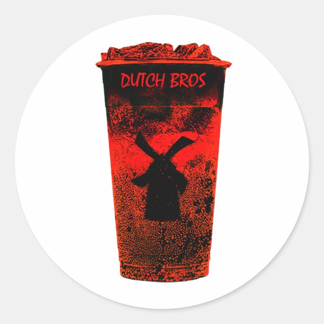 DutchBros Iced Rebel  Classic Round Sticker (Front)