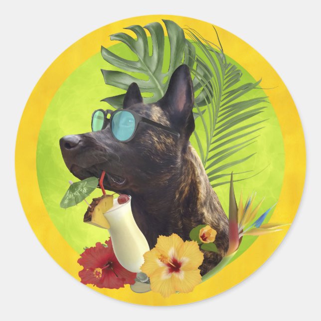 Dutchie Tropical Summer Vibes Classic Round Sticker (Front)