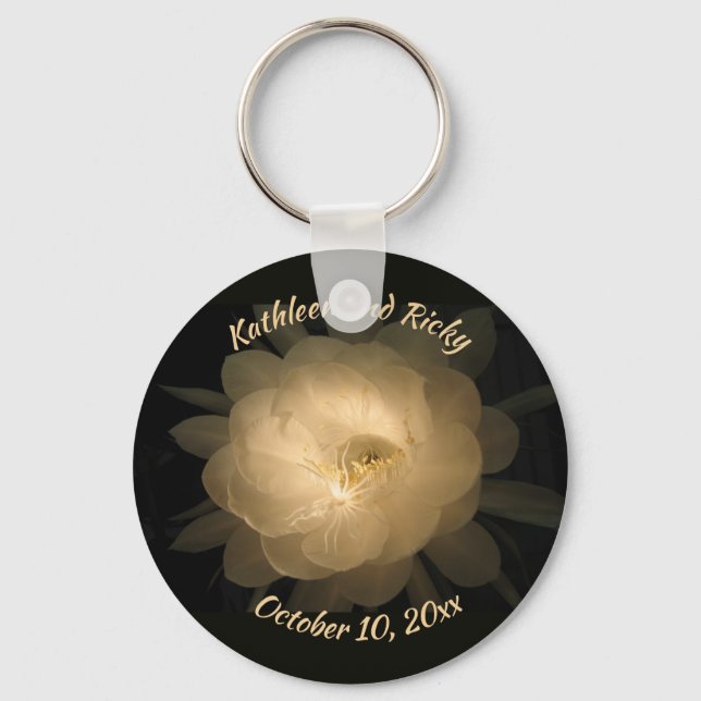 Dutchman's Pipe Cactus Flower Design Keychain (Front)