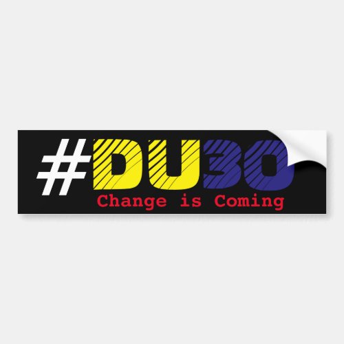 Duterte DU30 2016 Car Bumper Sticker